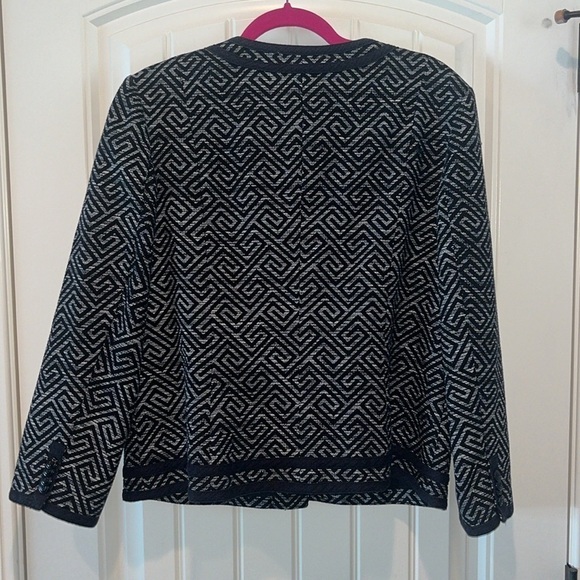 Pendleton 100% cotton all over geometric work career professional blazer size 16 - Picture 10 of 13